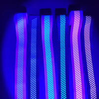 Fluo Néon Orange UV Noir Lumière Haute Visible Lumineux Lueur dans le Sombre Motif Segmenté Conception Élastique Sangle Bandes Bande Bande