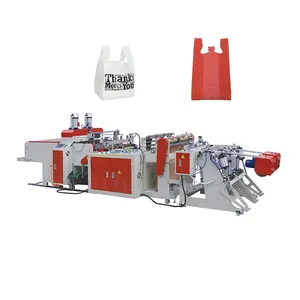 Nylon Polythene T-shirt Bag Cutting Machine Machine Production Line De Fabrication De Sac En Plastique Plastic Food Packaging