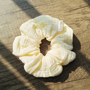 Coleteros de Gasa de Algodón Doble Personalizados para Mujeres y Niñas, Previenen el Frizz y la Rotura, Lazos Elásticos Grandes para el Cabello, para Cola de Caballo y Moño - Product Image 3