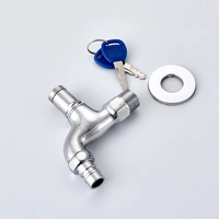 Robinet extérieur antivol en aluminium avec poignée et valve en céramique pour lavabo, idéal pour la maison et les locations de machines à laver