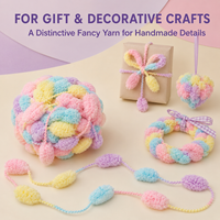 Fil à tricoter Jumbo Pom Pom en peluche moelleuse, boule torsadée 100% polyester pour crochet et loisirs créatifs, vente en gros