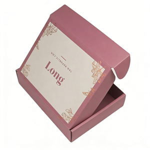 Boîtes d'emballage personnalisées avec logo de marque, boîtes en carton ondulé, boîtes d'expédition roses pour vêtements, pour petites entreprises - Product Image 4