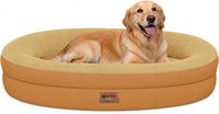Lit pour chien ovale toutes saisons, motif dessin animé, imperméable, super doux, orthopédique, mousse alvéolée, housse amovible et lavable