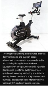Vélo de spinning professionnel MB-510 en acier avec écran tactile, vélo de cyclisme d'intérieur robuste, vélo à air et elliptique - Product Image 6