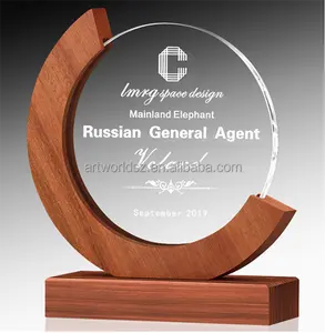 acrylic award with wood base new design acrylic award with laser engraving