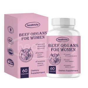 Capsules de foie, reins, cœur, utérus et ovaires de bœuf en marque privée, 700 mg, complément alimentaire pour femmes - Product Image 1