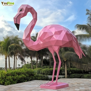 Centro comercial Decoración <span class=keywords><strong>Acero</strong></span> inoxidable Flamingo Metal Escultura - Product Image 1