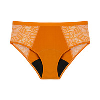 Culotte menstruelle réutilisable en fibre de bambou à 4 couches avec dentelle pour femme, certifiée Oeko-Tex