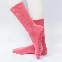 Hoge Kwaliteit Mid-Length Katoenen Yoga Sokken Voor Jeugd Antislip Logo Patroon Voor Pilates Dance Aerobics Zomersporten