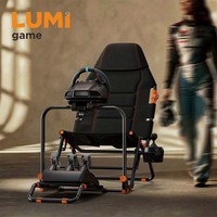 Cockpit de simulateur de course pliable LRS19-BS01 avec siège de simulation réglable, support de volant et support de pédale pour Logitech G920 PC Game