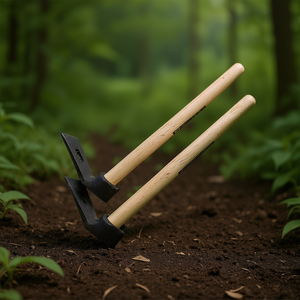Ascia con manico in legno, 50 pezzi, attrezzo da giardino per scavo e lavorazione del terreno - Product Image 3