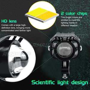 2X 9-32V 60W ไฟหน้าหมอกแฟลชไลท์สปอตไลท์ไฟ LED สีเหลืองสีขาวสำหรับรถยนต์/รถจักรยานยนต์ - Product Image 5