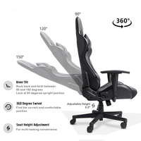 Chaise de bureau East Seat en cuir, pivotante et inclinable, style racer, pour le gaming et les jeux