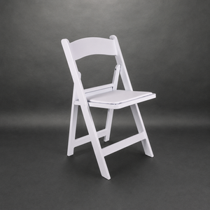White Foldable <b>Plastic</b> <b>Chair</b> Outdoor Furniture Minimalist Design Water Resistant Seating Option for Events and Gatherings - Product Image 1