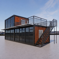 détachable de luxe de 2 étages pour stand d'immeuble de bureaux Maison modulaire préfabriquée en panneaux sandwich pour camp