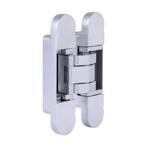 Bisagra de puerta oculta de zinc satinado cromado, ajustable en 3D, de alta resistencia para puertas planas - Product Image 1