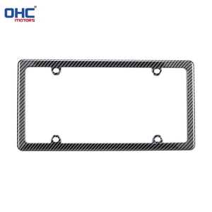 Cadre de <span class=keywords><strong>plaque</strong></span> <span class=keywords><strong>d</strong></span>'<span class=keywords><strong>immatriculation</strong></span> personnalisé à 4 ou <span class=keywords><strong>2</strong></span> trous, finition brillante, effet carbone, pour voitures aux spécifications américaines, Ohc Motors - Product Image 2