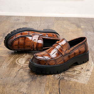 Chaussures habillées pour hommes à semelle épaisse, augmentant la taille, formelles, durables, en acier, bout rond, chaussures en cuir à semelle épaisse, augmentant la taille - Product Image 4