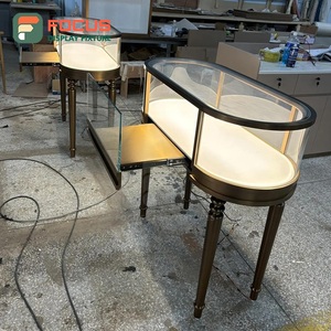 High-End Retail Jewelry Display Cabinet Modern Wooden Glass LED Lighting Metal Boutique Showcase Interior Display Stand - Product Image 3