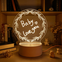 Veilleuse Créative de Chevet, Lampe de Bureau LED avec Tableau à Notes, Lampe de Nuit 3D, Éclairage LED RGB Connecté pour Maison Intelligente