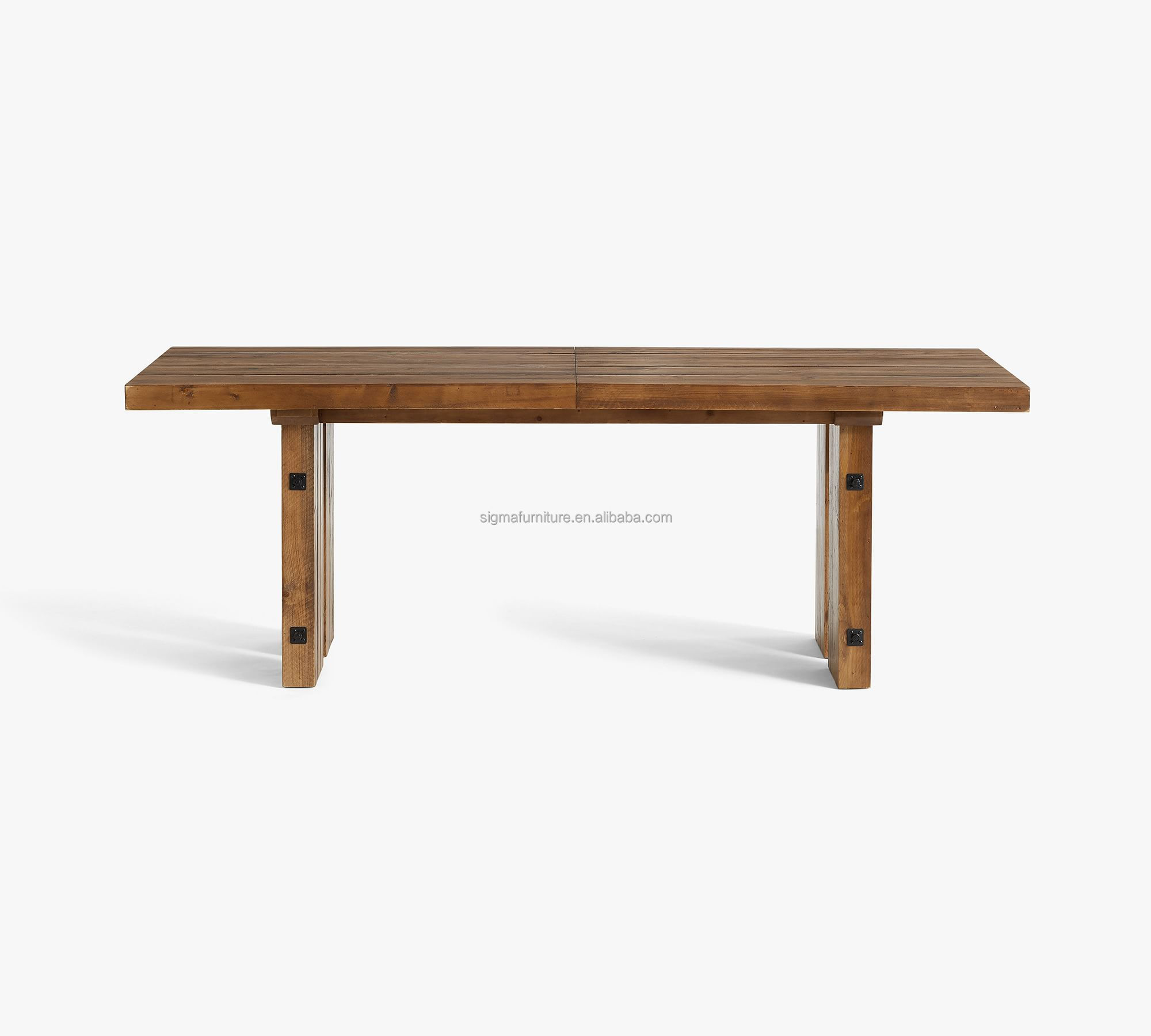 Villa farmhouse dining table set luxury wooden rectangle Extending dining table