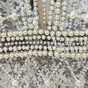 Nouvelles robes pour femmes en maille à manches longues avec perles et paillettes, tendance - Product Image 5