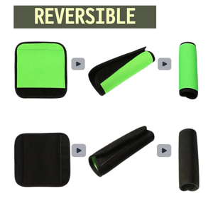 Label bagasi koper nyaman Logo kustom Premium tanda ritel pembungkus pegangan gesper nilon karet <span class=keywords><strong>Neoprene</strong></span> hijau lunak - Product Image 6