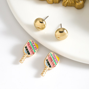 2025 goreal New Arrival phụ nữ đồ trang sức thời trang thể thao hợp kim mạ bóng theo chủ đề bông tai với vui tươi Icecream quyến rũ điểm nhấn - Product Image 4