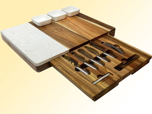 <span class=keywords><strong>Planche</strong></span> à fromage en marbre blanc avec ensemble de couteaux Ouvre-bouteille <span class=keywords><strong>Planche</strong></span> à <span class=keywords><strong>tapas</strong></span> en bois d'acacia <span class=keywords><strong>Planche</strong></span> de service personnalisée pour mariage - Product Image 2