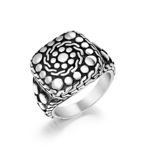 Retro Pebble Pattern <b>Titanium</b> Steel <b>Ring</b> Men's Fashion Accessory SA234 - Product Image 5