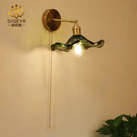 Lampes murales rétro en fil de fer, style nordique, pour chambre, salle à manger, café, lampe en verre avec interrupteur intégré, très tendance