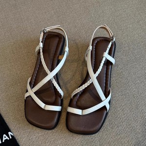 Sandalias Retro con Tiras Cruzadas y Punta Abierta para Mujer, Sandalias Romanas con Plataforma y Amortiguación Tipo Nube, Sandalias Versátiles Perfectas para Vestidos - Product Image 4