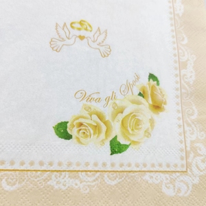 Khăn Giấy Cá Nhân Hóa Có Lá Vàng Nhiều Màu Sang Trọng In Hình Tiệc Cưới 2 Lớp Dùng Một Lần Tại Nhà Máy - Product Image 2