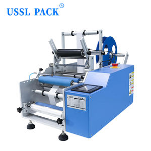 Machine d'étiquetage de bouteilles rondes électrique portable HLM-8C, machine d'étiquetage semi-automatique pour bouteilles en plastique - Product Image 2