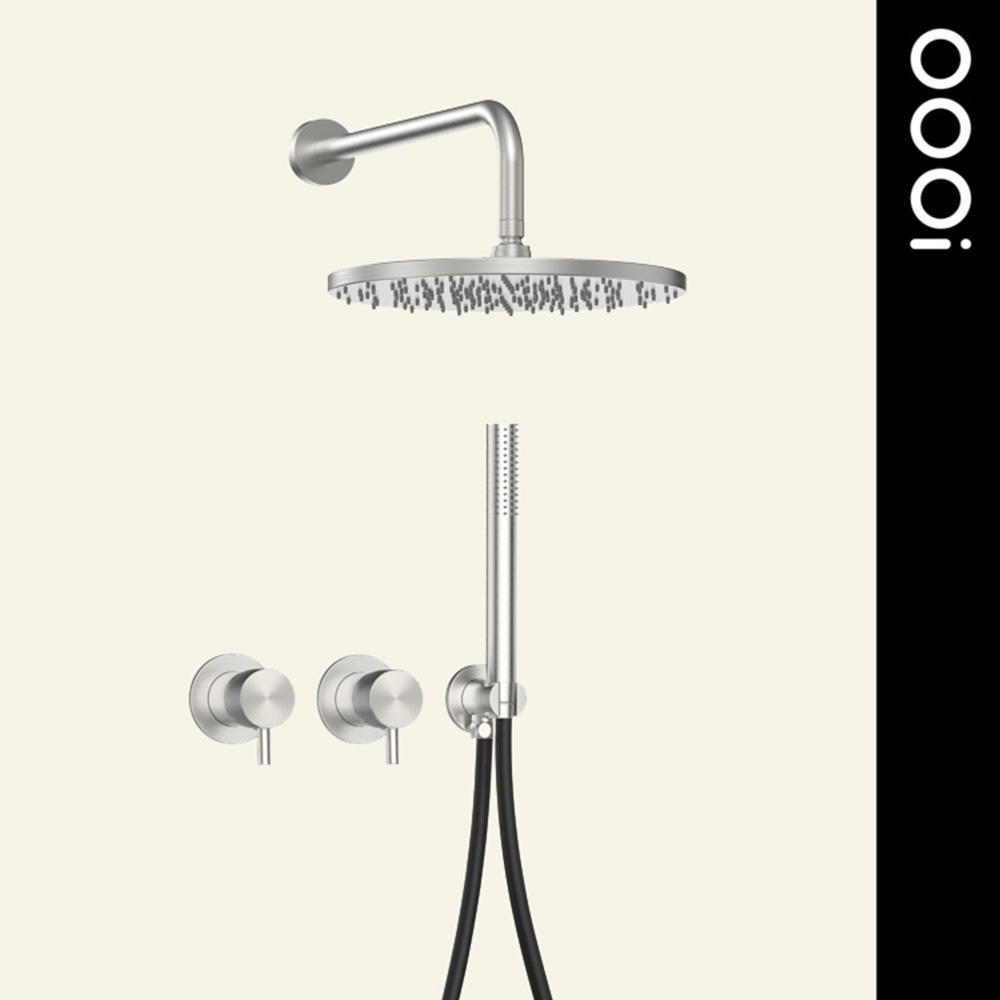 12'' Brushed nickel/ with black silicone hose