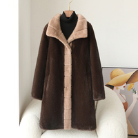 Manteau long et ajusté en fausse fourrure de vison pour femme, collection automne-hiver 2026, veste chaude boutonnée grande taille, parka JT3495