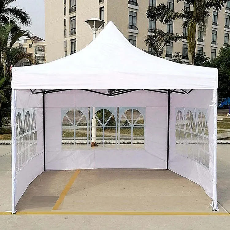 Kanopi Pop Up putih desain tenda kustom kualitas tinggi mudah naik tenda untuk pesta luar ruangan pernikahan berkemah