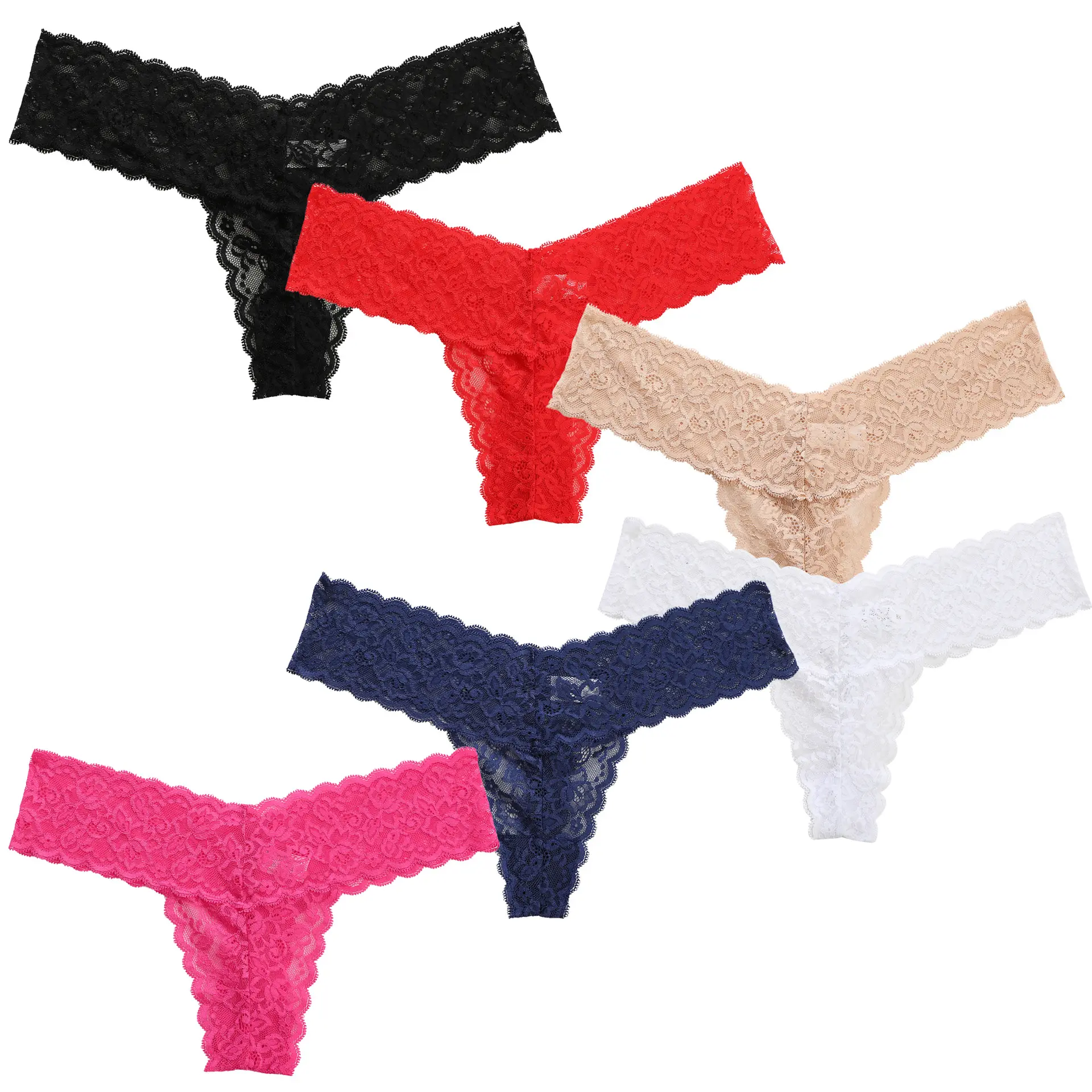 Nieuwkomer Dames Sexy Kanten Laagbouw Panty G-String Ondergoed Ademende Slips Voor Dames