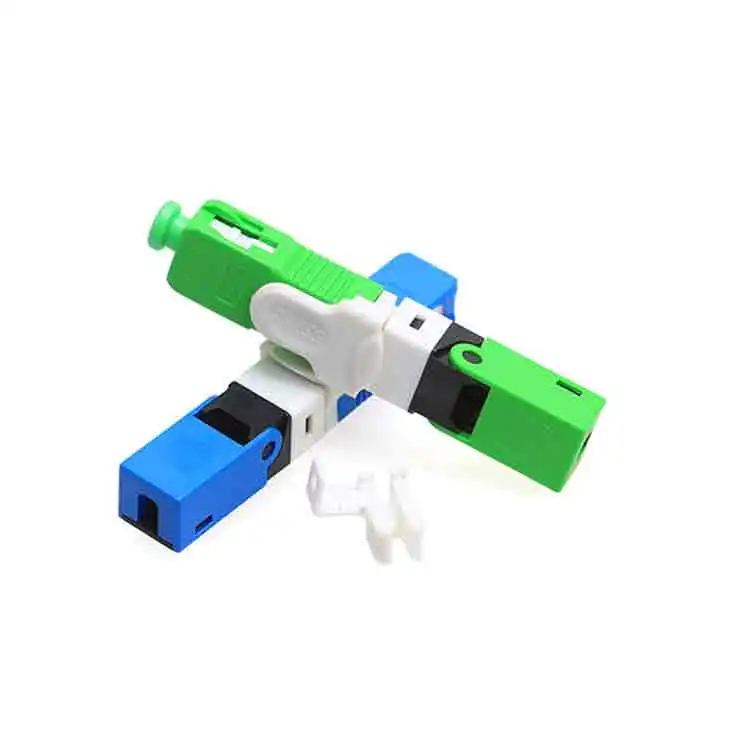 Connecteur rapide SC 50mm Fiber optique connecteur rapide SC APC esc 250d SC UPC vert bleu Auzl épissure sur connecteur rapide FTTH