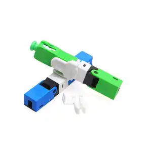 Conector Rápido SC 50mm De Fibra Óptica Conector Rápido SC APC SC UPC ESC250d Azul Verde Auzl Splice Em Conector Rápido FTTH