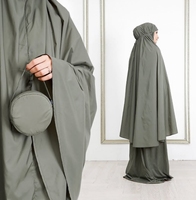 Ensemble de prière portable de voyage avec pochette assortie personnalisée, Khimar sans manches, Jilbabs légers et compacts pour le Ramadan, printemps et automne
