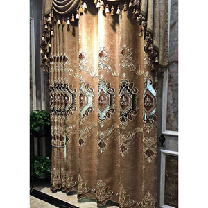 מחיר המפעל בסגנון אירופאי יוקרה מודרני רקמה מעודנת כחול עיצוב הבית הווילונות - Product Image 3