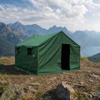 Tente de camping 3x4m en toile robuste pour l'extérieur, imperméable et coupe-vent, pour famille, glamping, safari, avec fenêtres en maille, montage rapide et automatique