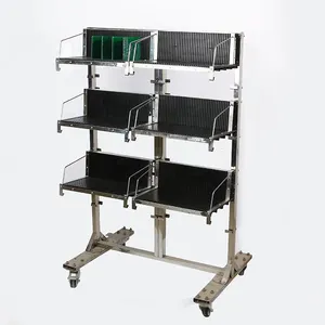 ALLESD Cleanroom Heavy Duty Tray And SMT ESD Industrial Trolley Cart for Static Control Area