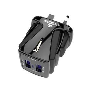 MOXOM EU UKプラグ2 USBクイック2.4A携帯電話壁の充電器Travel Charger Cableで設定