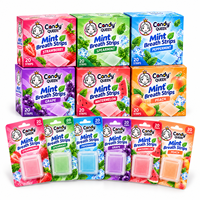 Wholesale Custom Sugar Free Available Mint Breath Strips Candy Thin Oral Freshener Film Mixed Flavor Private Label Candy Pack