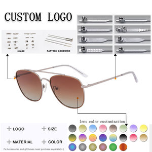 Gafas de Sol de Piloto con Logotipo Personalizado, Montura Completa, Lentes Degradadas, Unisex, Protección UV, Estilo Casual - Product Image 1