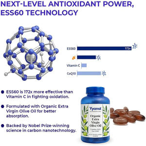 Aceite de Oliva Virgen Extra Orgánico de Alta Calidad, 100% Puro ESSS60, Protege la Salud Celular y Mejora la Concentración, Cápsulas Blandas - Product Image 4