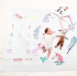 美国风格婴儿毯定制摄影摄影道具成长婴儿每月新生儿里程碑