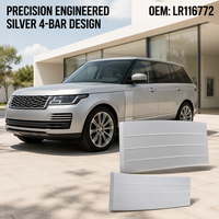Grille d'aération de pare-chocs avant droite OEM LR116772 argentée pour Range Rover Vogue L405 2018-2021, ensemble de garniture à 4 fentes standard